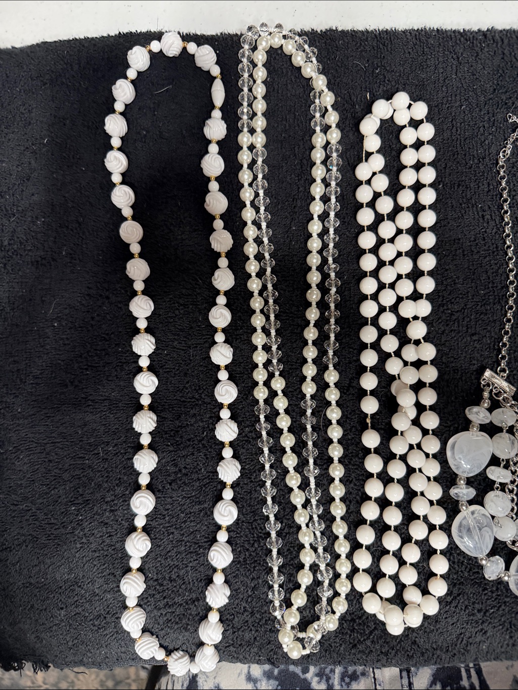 White Beaded Necklaces Lot - Women Jewelry